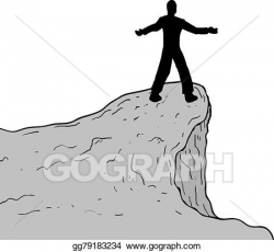 EPS Vector - Man in cliff. Stock Clipart Illustration ...