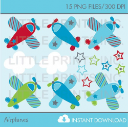 Cute Airplane Clipart / Airplane Baby Shower / Airplane ...