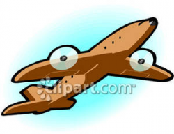 A Brown Airplane - Royalty Free Clipart Picture