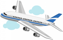 Cartoon airplane on blue sky | 1designshop