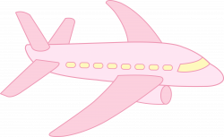 Cute Pink Airplane - Free Clip Art