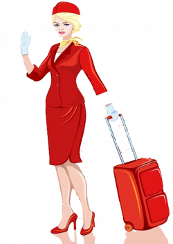 Airplane Flight attendant Suitcase Illustration - Drag and drop the ...