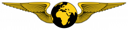 Clipart - Golden winged globe emblem