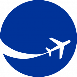 Illustration of an airplane silhouette on a blue circle : Free Stock ...