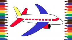 how to draw aeroplane for kids,airoplane colors video, airplane coloring  pages for preschool