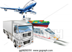 Vector Art - Logistics concept airplane truck train cargo ...