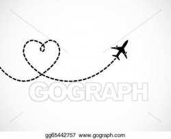 Stock Illustration - A airplane flying in the white sky ...