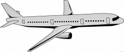 Cartoon Airplane Transportation free black white clipart images ...