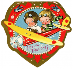 biplane valentine, vintage valentine clip art, airplane ...