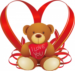 Red Heart with Teddy Bear PNG Clipart | Pekné obrázky | Pinterest ...