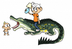 Lincoln Loud riding a Deinosuchus holding a Lamp by rattyratterooze ...