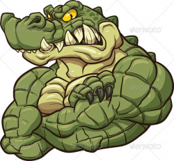 Strong angry alligator mascot. Vector clip art illustration ...