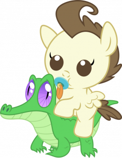 A baby pony rides a baby alligator by Porygon2z on DeviantArt