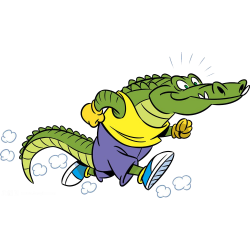 Alligator Running Crocodile Illustration - Cute cartoon run green ...