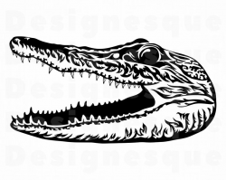 Alligator Head SVG, Crocodile Head Svg, Croc Svg, Alligator Clipart,  Alligator Files for Cricut, Cut Files For Silhouette, Dxf, Png, Eps