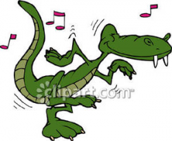 Dancing Cartoon Alligator - Royalty Free Clipart Picture