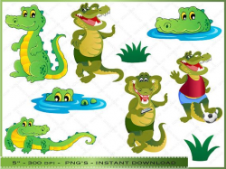 Crocodile / Alligator Clipart Digital Clip Art by ...