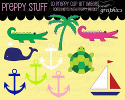 Preppy Clip Art Digital Clipart Preppy Alligator Preppy Whale Anchor  Sailboat Printable Preppy Digital Clip Art - Instant Download
