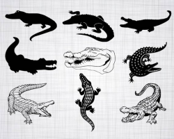 Crocodile SVG Bundle, Alligator SVG, Alligator Clipart, Cut ...