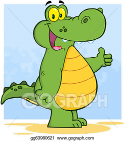EPS Vector - Alligator showing thumbs up. Stock Clipart ...