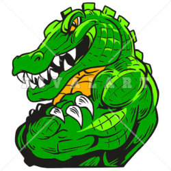 Mascot Clipart Image of An Alligator With Muscles In Color ...