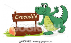 EPS Vector - Crocodile and name plate. Stock Clipart ...