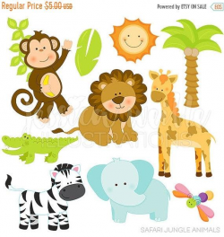 SALE Safari Jungle Animals Cute Digital Clipart - Commercial ...