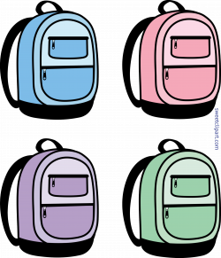 School Backpacks Set Clip Art - Sweet Clip Art