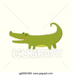 Vector Art - Crocodile realistic childish illustration ...