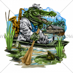 Cool Swamp Gator | Production Ready Artwork for T-Shirt Printing