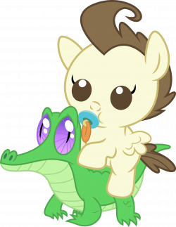 A baby pony rides a baby alligator by Porygon2z on DeviantArt