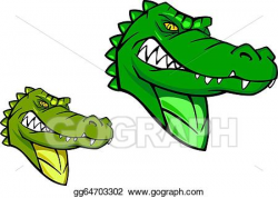 Vector Art - Green wild alligator. Clipart Drawing ...