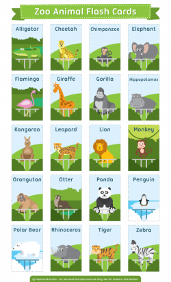 Free printable zoo animal flash cards. Download them in PDF format ...