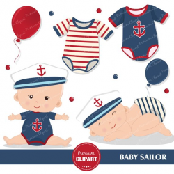 Nautical baby shower clipart, Baby sailor, Sailing clipart ...