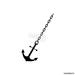 Anchor chain, Ship anchor or boat anchor flat icon