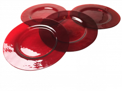 Anchor Hocking Ruby Red Glass Dinner Plates - Set of 4 | Chairish