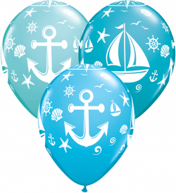 11 Nautical Sailboat & Anchor Latex Balloons - 50ct [43430 (TW ...