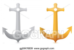 Vector Stock - Gold and silver anchors. Clipart Illustration ...