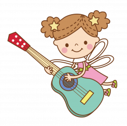 Guitar Cartoon Clip art - Little angel playing guitar 1137*1134 ...