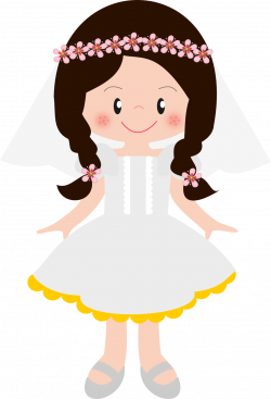 Girls in their First Communion Clip Art. | Oh My First Communion!