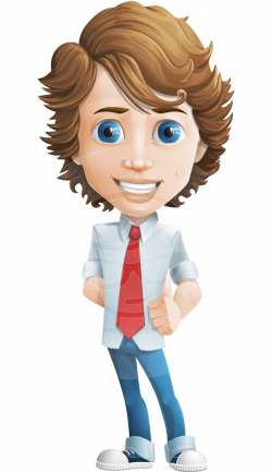 Blueeyed male character, casually dressed with a tie. Vector graphic ...