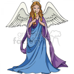 Female angel holding a candle clipart. Royalty-free clipart # 143655