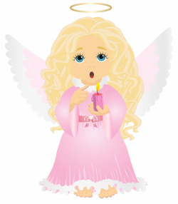 Cute Blonde Angel with Candle Transparent PNG Clip Art Image ...