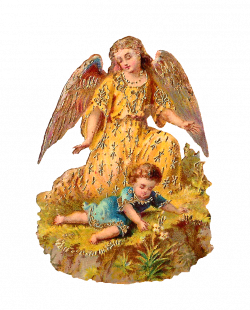Antique Images: Free Angel Clip Art: Guardian Angel Watching Over ...