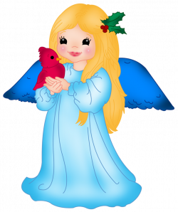 Blue Little Angel with Bird PNG Clipart | Gallery Yopriceville ...