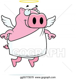 EPS Vector - Angel pig. Stock Clipart Illustration ...