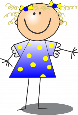 Girl Smiling Stick Figure Curly Hair by @ood104, A girl smiling in ...