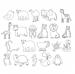 clipartist.net » Clip Art » colorful animals black white line art SVG