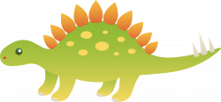 Cute Stegosaurus Dinosaur - Free Clip Art