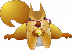 Clipart - Near Sighted Squirrel Offering A Flower Optimized